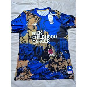 Adidas Men Large X Marvel Kick Childhood Cancer Pre-Match Soccer Jersey HT3238